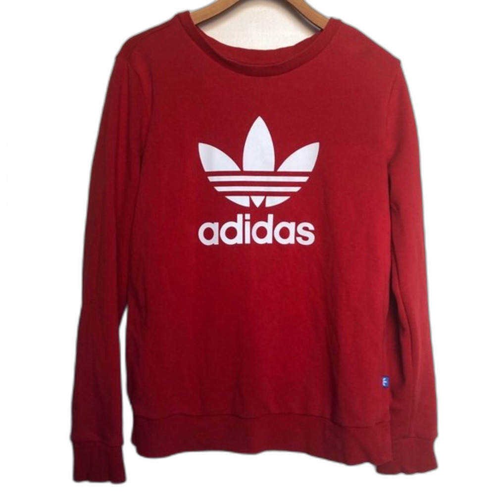Adidas Originals Red Logo Sweatshirt Size Medium Athleisure Casual Gym
